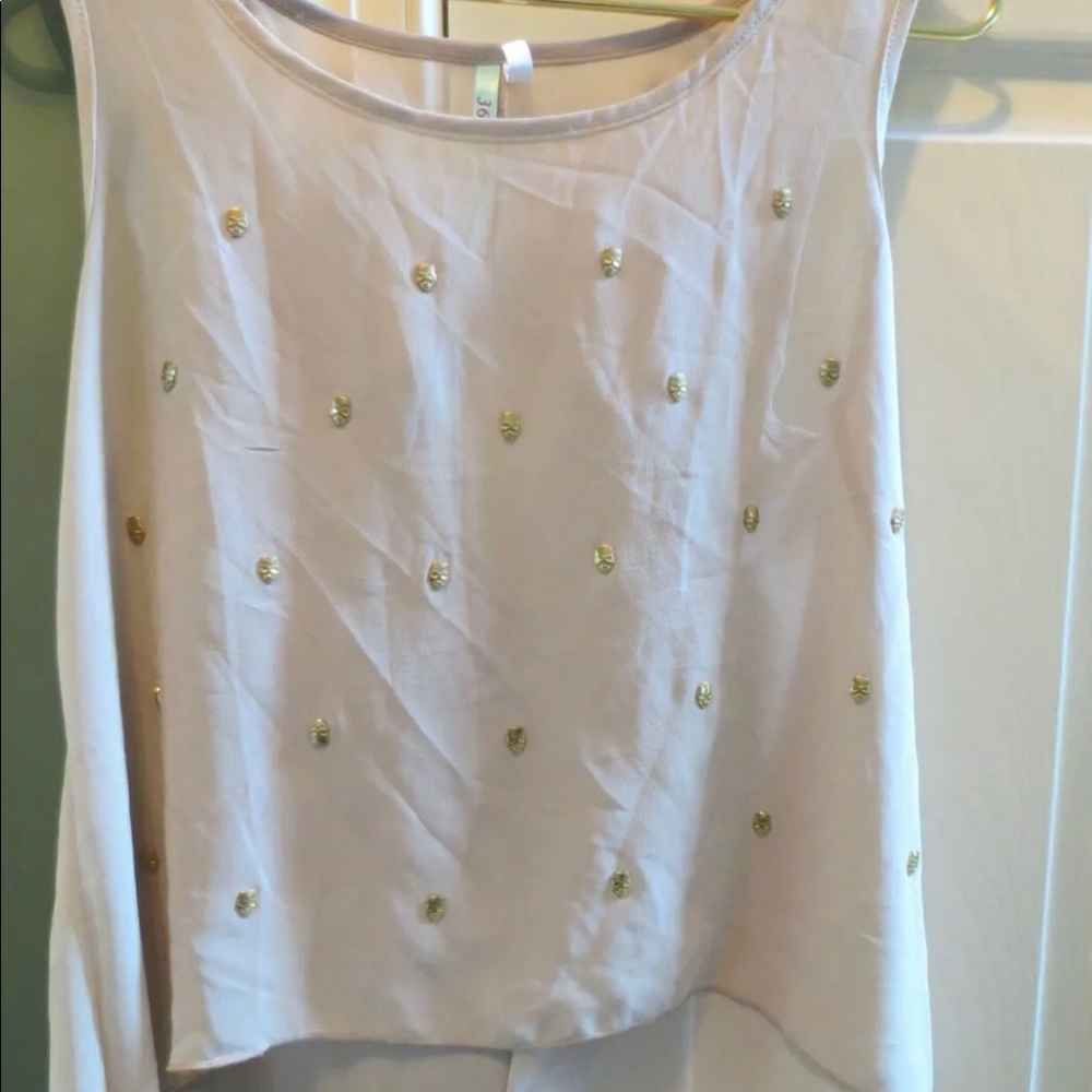 NEW 36 Point 5 Cream Gold Skull Tank Top M